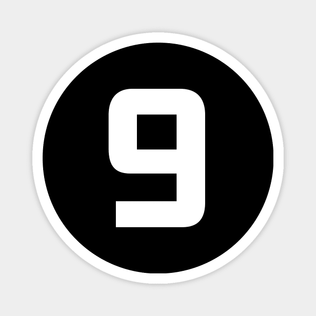 Number Nine - 9 - Any Color - Team Sports Numbered Uniform Jersey - Birthday Gift Magnet by Modern Evolution